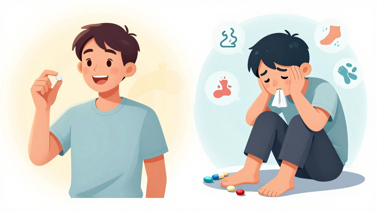 One patient takes a single combo pill with healthy arteries; another is overwhelmed by multiple pills and side effects.